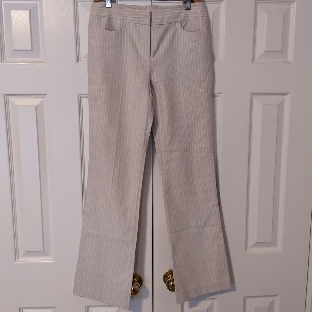 Off White Cream Pinstripe Dress Pants Trousers